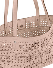 Perforated Shopper with Detachable Zip Pouch, Nude (NUDE), large