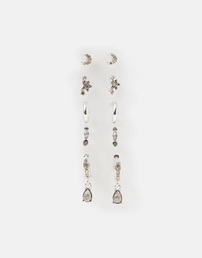 5-Pack Gem Stud & Hoop Earrings, , large