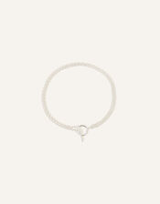 Sterling Silver-Plated Layer T-Bar Necklace, , large