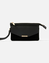 Wristlet Leather Wallet, Black (BLACK), large
