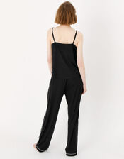 Vest Piping Pyjama Set, Black (BLACK), large