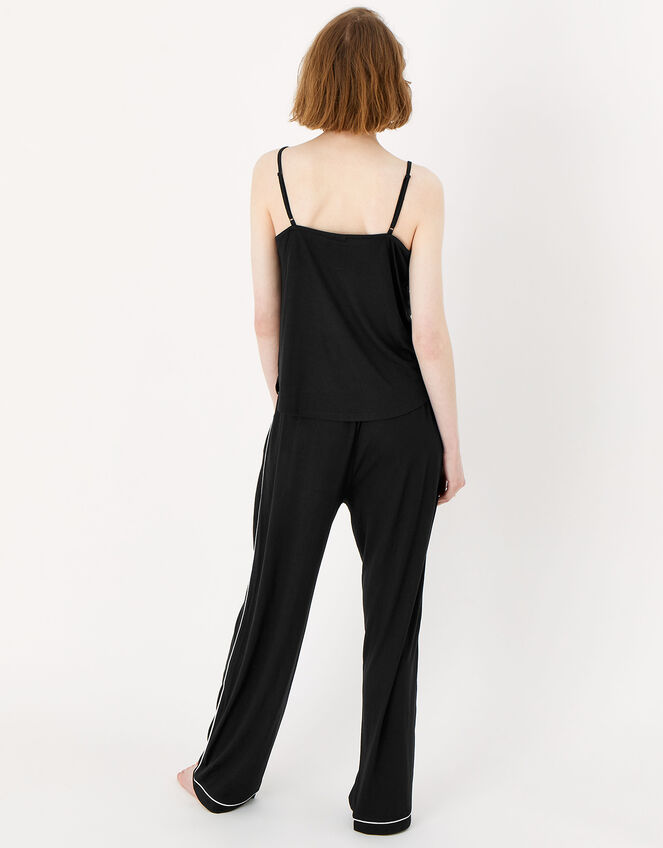 Vest Piping Pyjama Set, Black (BLACK), large