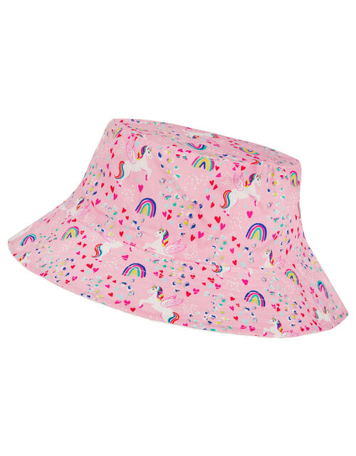 Retro Unicorn Reversible Bucket Hat Pink Girls Hats Gloves