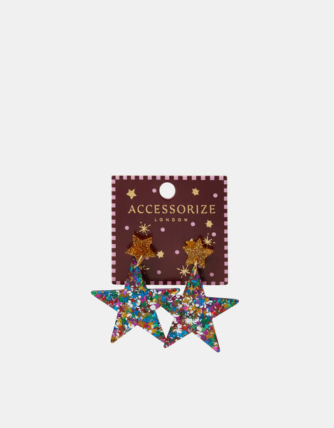 Christmas Star Drop Earrings, , large