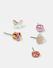 5-Pack Girls Butterfly Stud Earrings, , large