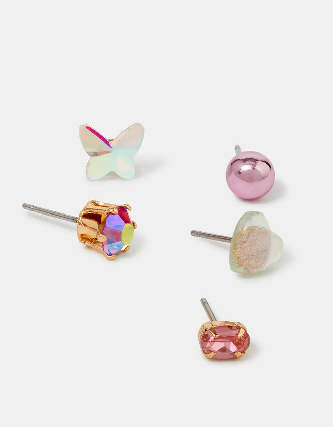5-Pack Girls Butterfly Stud Earrings, , large