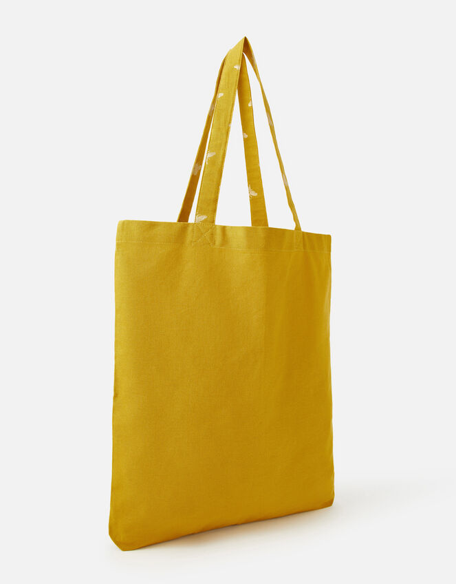 Novelty Foil Print Shopper Bag, Yellow (YELLOW), large