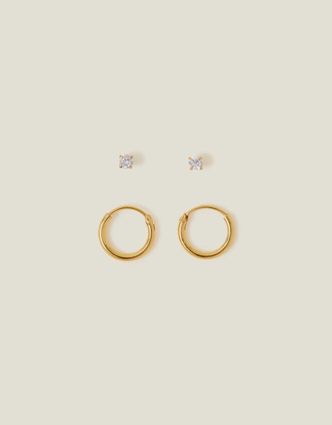 2-Pack 14ct Gold-Plated Earrings, , large