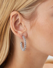 Chunky Diamanté Hoop Earrings, , large