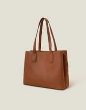 Webbing Strap Tote Bag, Tan (TAN), large