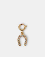 Diamante Horseshoe Jewellery Charm, , large