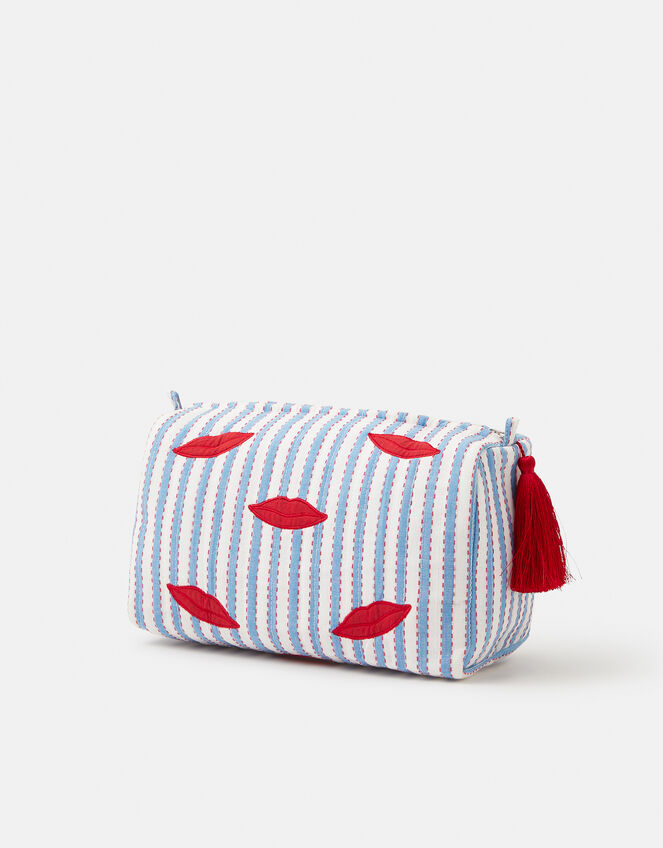Stripe Lips Wash Bag, , large