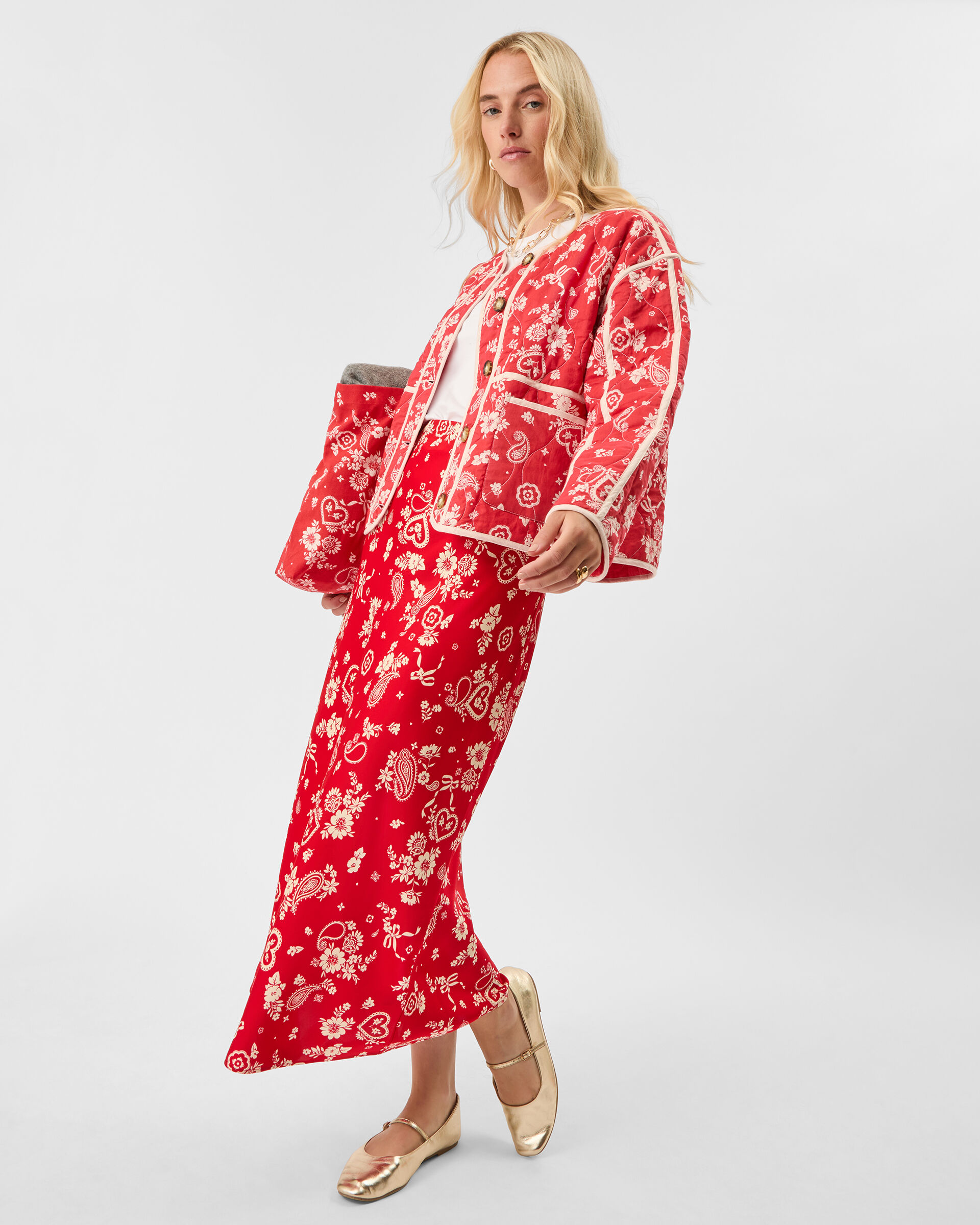 Paisley Print Quilted Jacket Red | Shop All | Accessorize UK