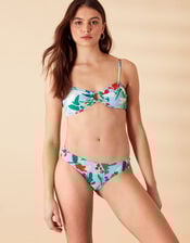 Abstract Floral Ring Detail Bandeau Bikini Top, Multi (BRIGHTS-MULTI), large