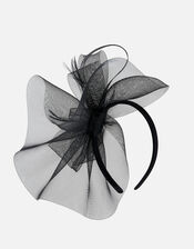 Mia Oversized Bow Fascinator, Black (BLACK), large