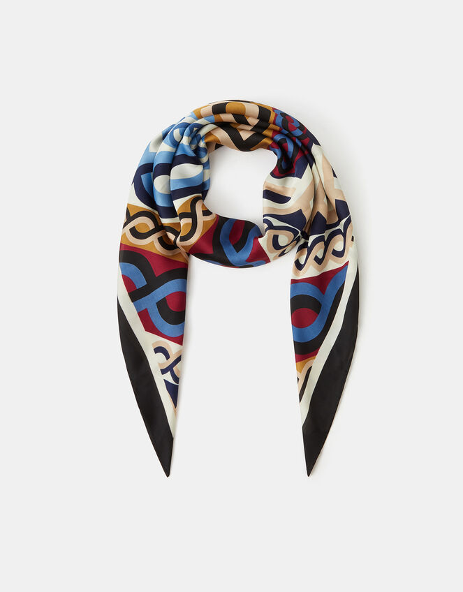 Chain Square Satin Scarf, , large