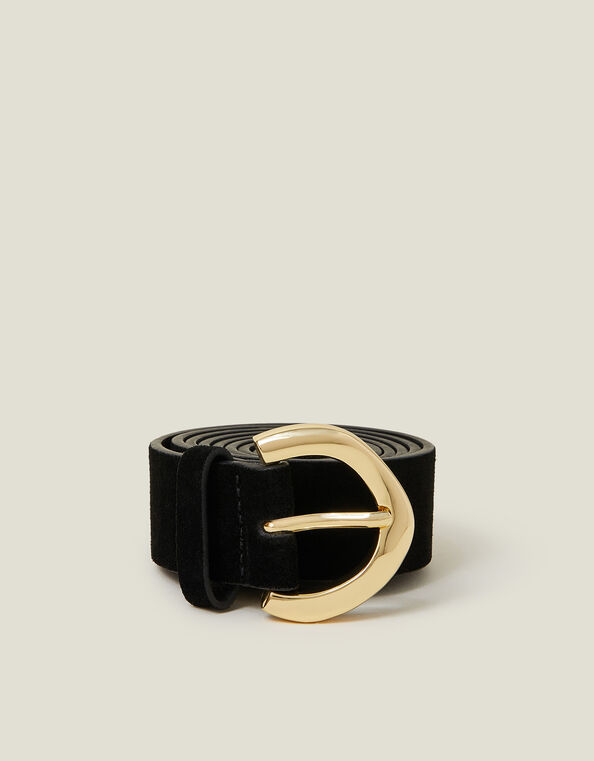 Suede Belt, Black (BLACK), large