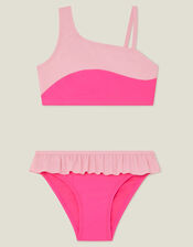 Girls Colourblock Bikini Set, Pink (PINK), large