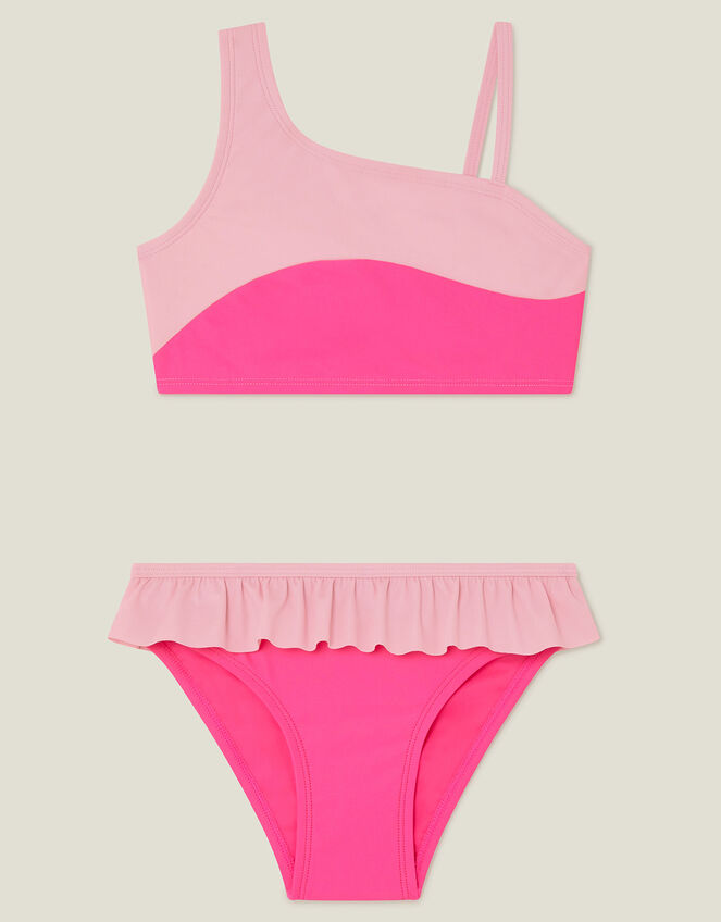 Girls Colourblock Bikini Set, Pink (PINK), large