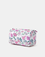 Large Floral Print Quilted Make Up Bag, , large