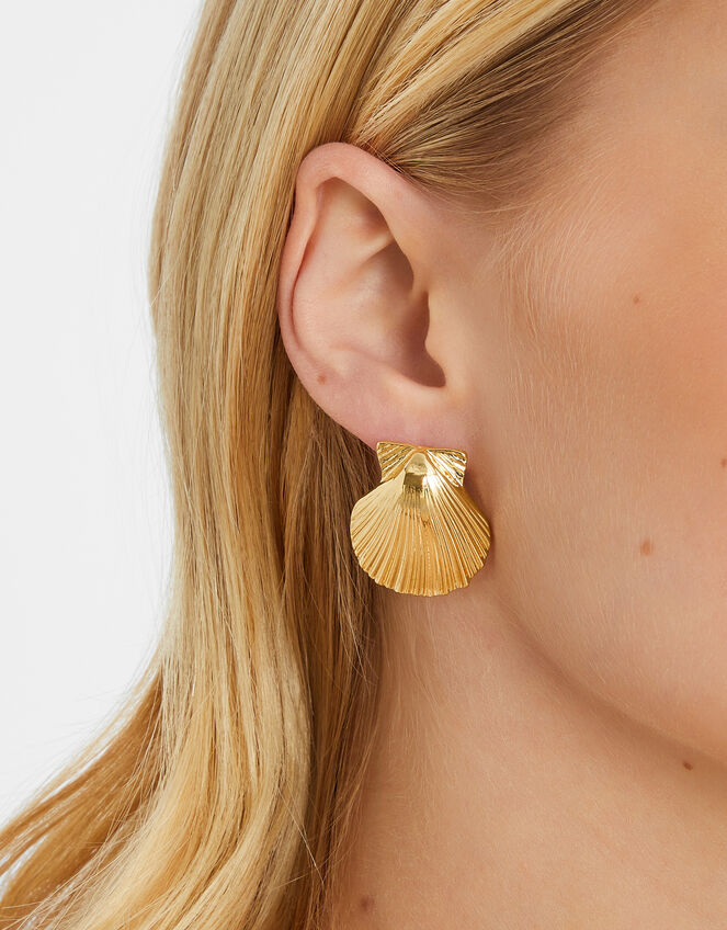 Shell Drop Earrings Gold, , large