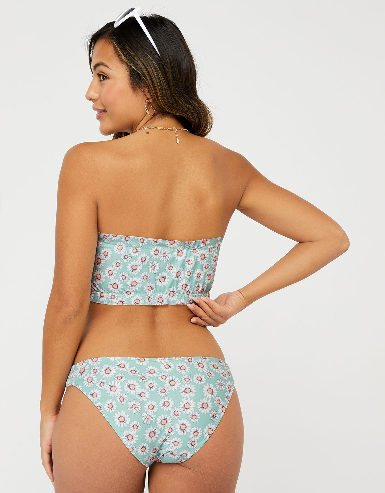 green bandeau swimsuit