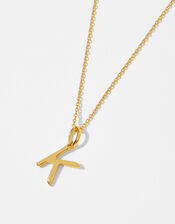 Gold Vermeil Initial Pendant Necklace - K, , large
