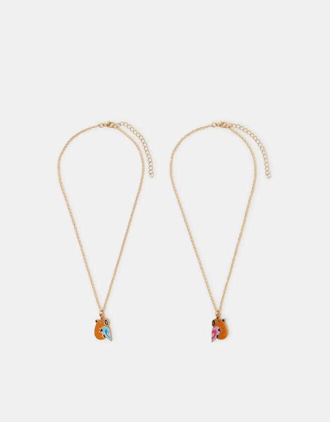2-Pack Girls BFF Capybara Necklaces, , large