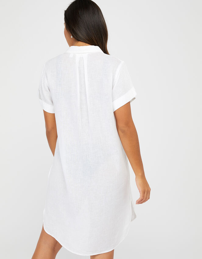 Beach Shirt Dress in LENZING™ ECOVERO™, White (WHITE), large