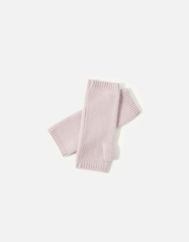 Longline Fingerless Gloves in Cashmere , Pink (PINK), large