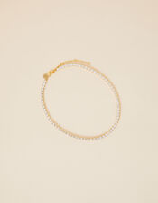 Gold-Plated Sparkle Tennis Necklace, , large