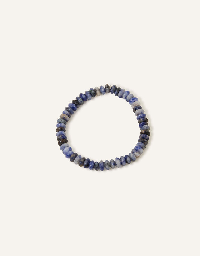 Semi-Precious Beaded Stone Bracelet, Blue (BLUE), large