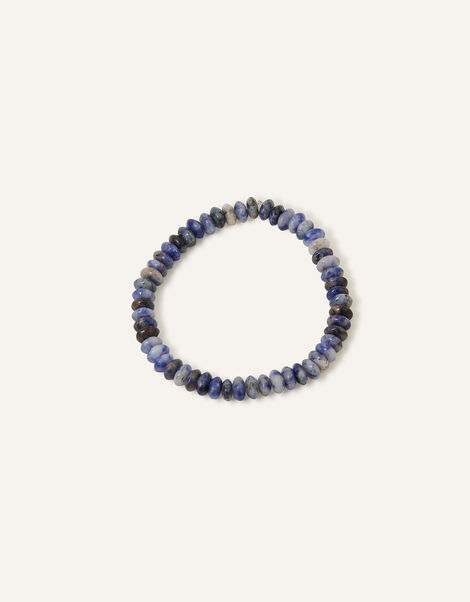 Semi-Precious Beaded Stone Bracelet, Blue (BLUE), large