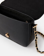 Quinn Quilted Chain Cross-Body Bag , Black (BLACK), large