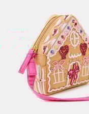 Girls Embellished Gingerbread House Bag, , large