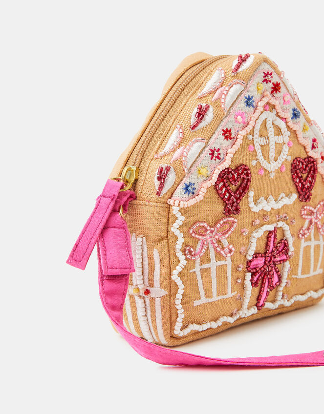 Girls Embellished Gingerbread House Bag, , large