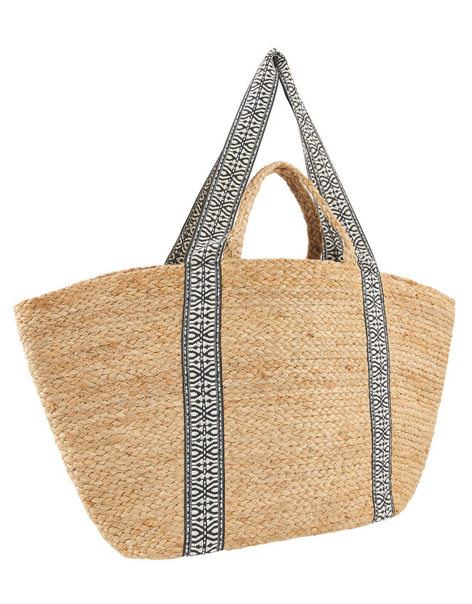 Florence Webbing Strap Woven Basket Bag, , large