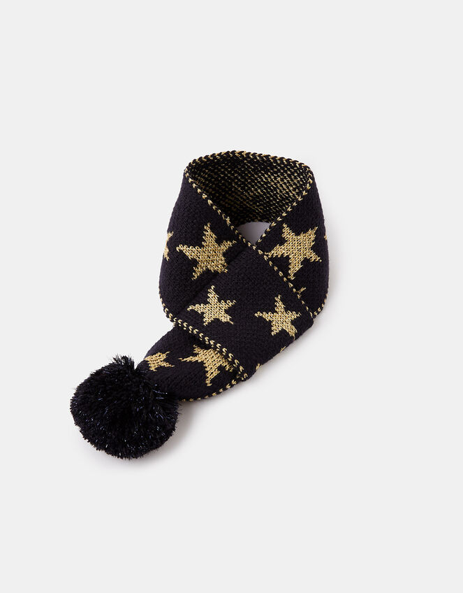 Starry Night Knit Dog Scarf, Blue (NAVY), large