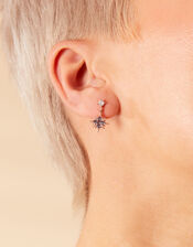 Rose Gold-Plated Star Short Drop Earrings, , large