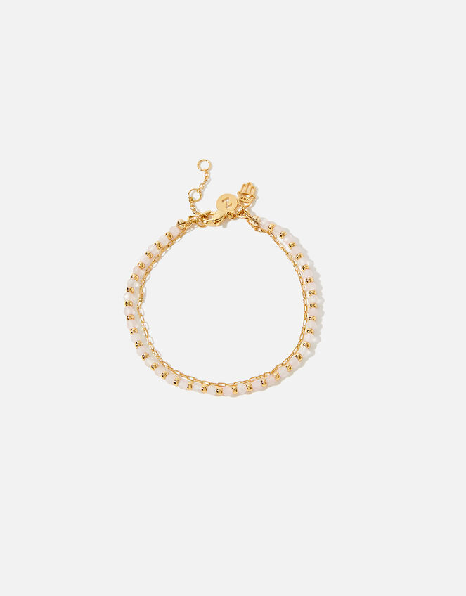 Gold-Plated Rose Bead Bracelet, , large