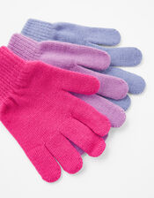 Plain Knit Gloves Multipack, Multi (BRIGHTS-MULTI), large