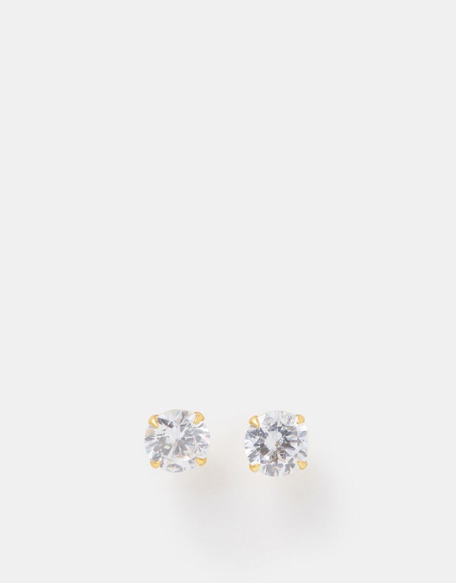 14ct Gold-Plated Large Bling Stud Earrings, , large