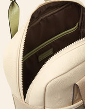 Faux Leather Backpack, Green (KHAKI), large