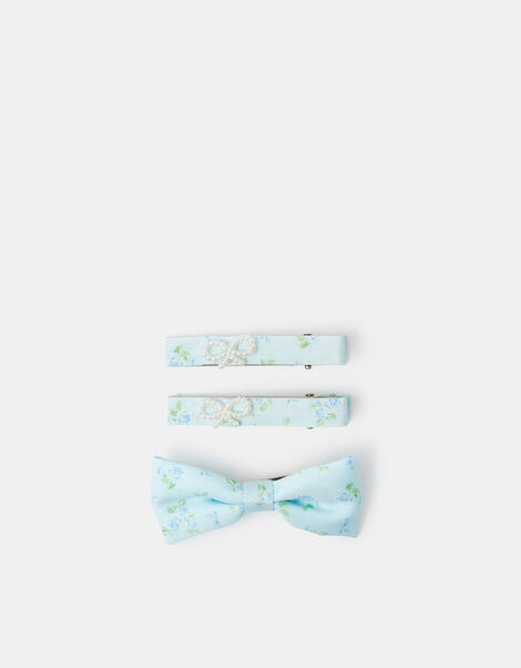 3-Pack Girls Floral Hair Clips Set, , large