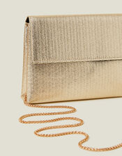 Metallic Fold-Over Clutch Bag, Gold (GOLD), large