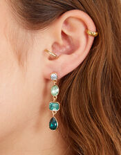Eclectic Stones Long Earrings, Green (GREEN), large