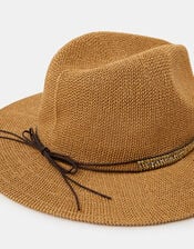 Metallic Trim Fedora Hat, , large