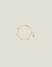 14ct Gold-Plated Crystal Station Bracelet, , large