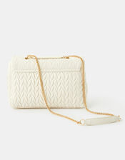 Penny Pleated Large Shoulder Bag, Cream (CREAM), large