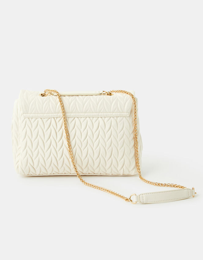 Penny Pleated Large Shoulder Bag, Cream (CREAM), large